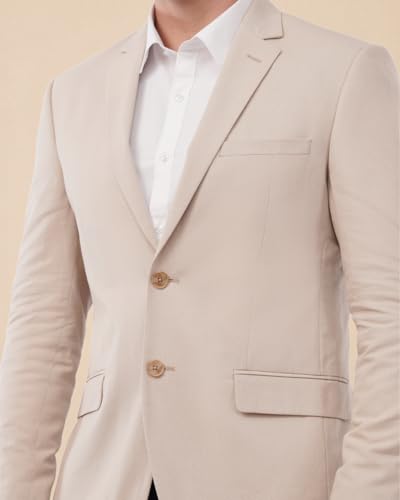 Image of SaintX Men's Premium Summer Blazer | Linen Cotton Blended Breathable Fabric | Fully Lined | Comfortable Slim Fit | Crafted for The Modern Gentleman | Casual & Formal Wear (JK08)