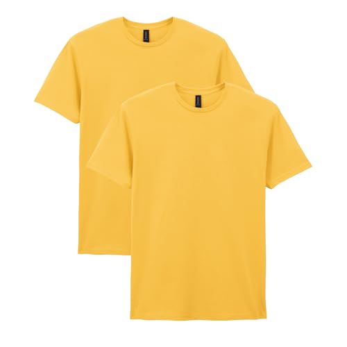 Gildan Adult Softstyle Cotton T-Shirt, Style G64000, Multipack, Daisy (2-Pack), Large