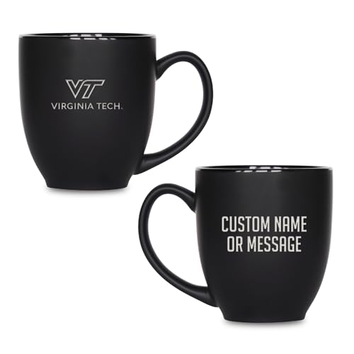 Image of Rico Industries NCAA Primary 15-Oz Personalized Matte Black Bistro Mug - for Hot or Cold Drinks