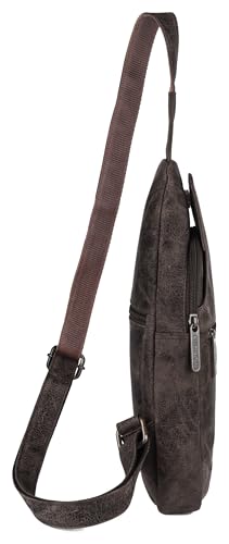 Image of WildHorn Leather Sling Crossbody Bag for Men, Stylish Chest Shoulder Bag for Men Women, Adjustable Strap for Commuting Travel Outdoor Activities Cycling