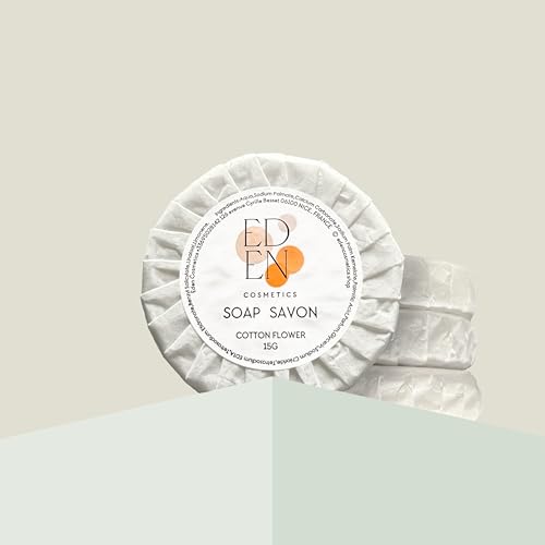 Lote de 500 jabonetas 15 g flor de algodón – Jabones individuales para hoteles, Airbnb y habitaciones de huéspedes