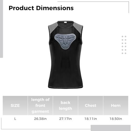 with Chest Padding, Youth Protective Football Gear, Sleeveless and Black Padded Shirt, Basketball Training Vest, Spandex Material, Quick-Dry, Multiple Sizes2