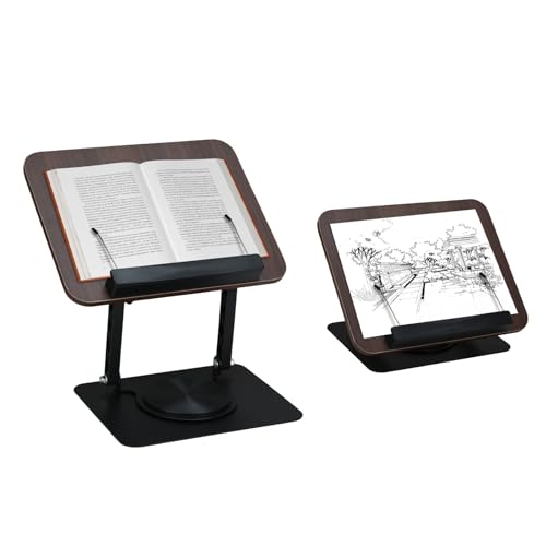 Support de livre pour soulager les cervicales grâce au réglage en hauteur et à la base rotative