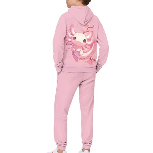 Yuuxorilu Girl's Casual 2 Piece Outfits Graphic Long Sleeve Hoodies Sweatshirts and Sweatpants Set4