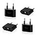 AIEVE 4 sztuki wtyczek podróżnych USA do UE z 2-pinowym wtykiem Niemcy / Europa wtyczka Ameryka / Kanada / Meksyk adapter adapter wtyczka adaptera do urządzeń z zasilaczem USA (czarna)