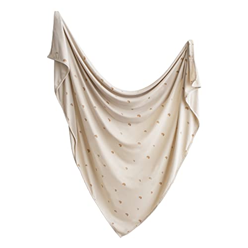 Image of mushie Stretchy Baby Swaddle Blanket | Extra Soft & Snug Fit | 47"x47" (Rainbows)