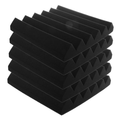 NOLITOY 5個 吸音発泡ボード 高密度フォームボード 隆起発泡ボード 屋内用発泡ボード 鉢植えディスプレイラック 音響発泡プレート パイプエンドカバー ポリウレタンフォームボード Black