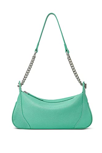 DORIS&JACKY Small Goatskin Leather Shoulder Bag With Metal Chain (4-Light Blue)