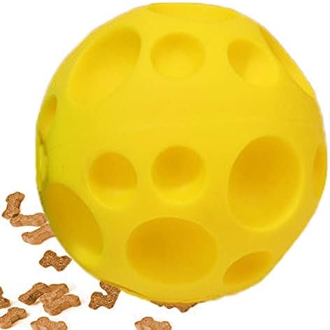 Dog Toy Balls, Food Dispensing Toys Tricky Treat Ball Fun Interactive Dog Toy Food Dispenser Toy Puzzle Toy Ball, Non-Toxic Soft Rubber…