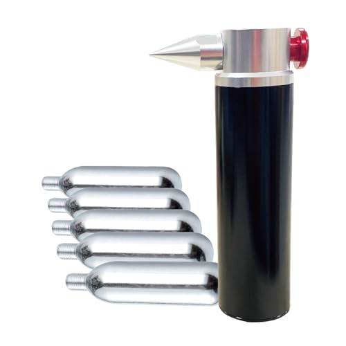co2 can air Duster Spray,Reusable co2 Compressed air Duster with 5x16g 3/8-24UNF Thread co2 cartridges, Suitable for Sensitive Items Such as Optical Components and Electronic Devices