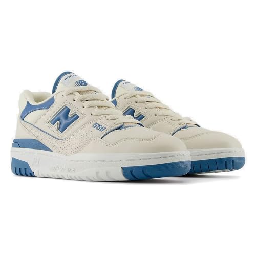 New Balance Women's 550 Sneakers, Beige/Blue, 9 Medium US