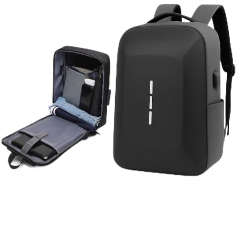 Mochila Executiva Rígida 25L Impermeável Antifurto com Entrada USB e Cadeado Compartimento para Notebook 15,6 Polegadas Oxford Reforçada Viagem Trabalho Universitária Costas Anatômicas (Cinza)