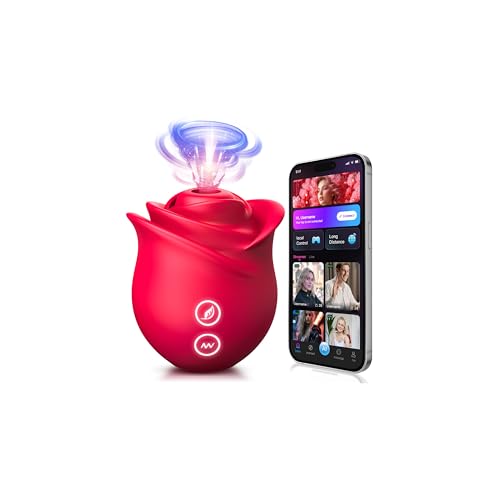 Rose Sex Toy Sucking Vibrator - Adult Toys APP Control Vibrators Clit Sucker Women Sex Toys with 10 Suction Modes Oral Licking Clitoral Stimulator Nipple Sucker Toy Rose Adult Toy for Women Couples