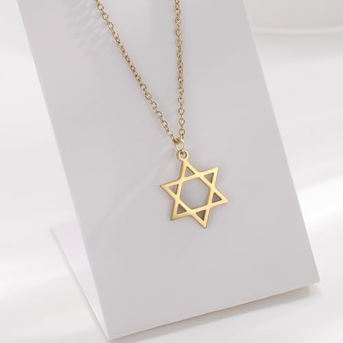 AILUOR 18K Gold Plated Megan Star of David Pendant Necklaces, Six Pointed Megan Star Jewelry for Women/Men Hip Hop Jewelry2