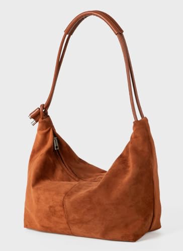 Slouchy Suede Hobo Bags Women Cute Underarm Shoulder Bag Crescent Crossbody Purses Travel Satchels Tote Handbag 20254