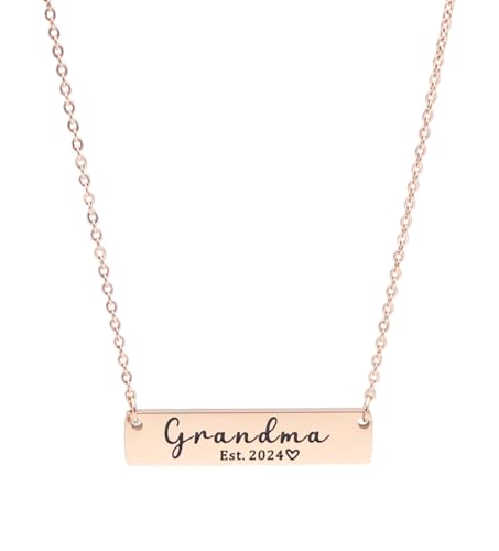 kaisinse Grandma Necklace Nanny Gift Heart Cutout Letter Nana Gigi Mimi Necklace Gift for Grandma from Grandchild with Message Card
