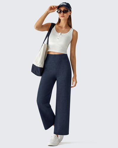 Image of G4Free EverGoing Wide Leg Ankle Pants for Petite Women with Pockets Stretch