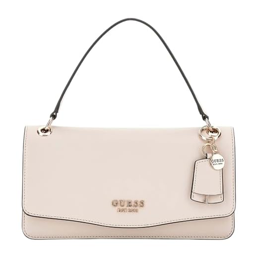 GUESS Eco Evaine Top Handle Flap Bag Stone