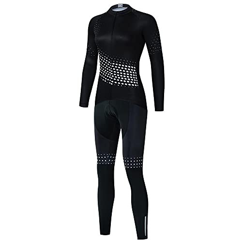 Sudusudo Women's Cycling Clothing Set Long Sleeve Road Bike Shirt Cycling Jersey Bicycle Pants With 20D Gel Padded #TOP5