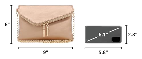 Image of FashionPuzzle Envelope Wristlet Clutch Crossbody Bag with Chain Strap