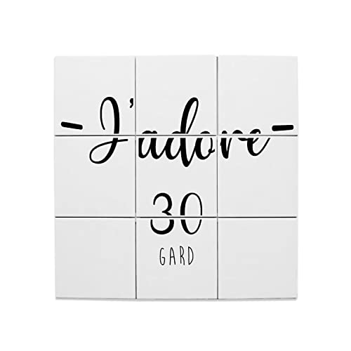 Carreaux céramique décoratifs J'Adore le Gard 30 pour habiller un mur de cuisine