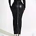 wadyob Womens Faux Leather Maxi Skirt Sexy Bodycon High Waist Buttock Wrap Zipper Slim-Fit Ankle Length Skirts Black