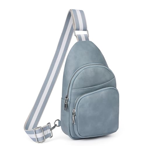 Image of CLUCI Sling Bag for Women, Vegan Leather Fanny Pack Crossbody Bags for Women, Chest Bag With Guitar Strap