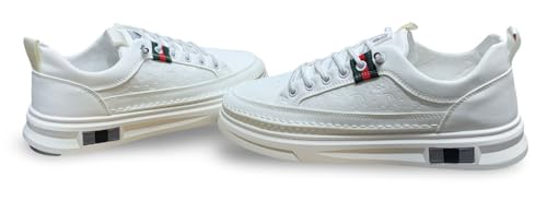 Image of Fashion Platform Sneakers, Embossed Pattern, Casual Athletic Shoes for Mens