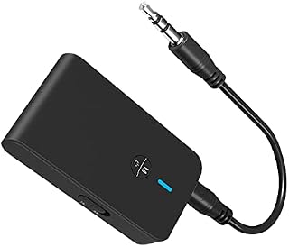 Bluetooth 5.0 Transmitter and Receiver, Jsdoin 3-in-1 Wireless Bluetooth Adapter, 3.5mm Bluetooth Audio Adapter for TV,PC,Headphones,Speakers(Black)