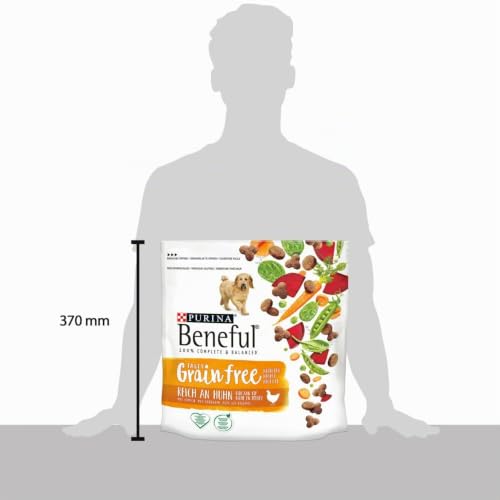 Beneful Getreidefreies Hundefutter, getreidefreie Hundebrocken Reich an Huhn mit Gemüse 1,2kg - 3 Beutel (3,6kg)