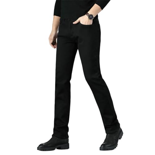 Pantalon décontracté homme chaud hiver noir coupe ajustée stretch polaire