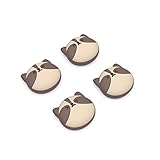 PlayVital ps5とps4コントローラーに対応用可愛いサムグリップキャップ、XboxシリーズX/Sコントローラーに対応用シリコンアナログスティックキャップカバー、Switch Proコントローラーに対応用サムスティックキャップ【リトルアライグマ】