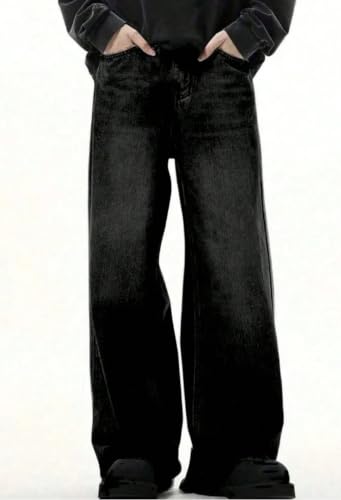 Image of Men's Black Wide Leg Baggy Denim Jeans