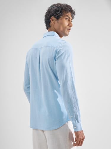 Image of Highlander Men Men's Relaxed Fit Casual Shirt | Cotton Linen | Relaxed fit | Full Sleeves|Premium Shirt for Man