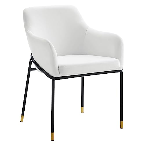 Modway EEI-4671-BLK-WHI Jovi Performance Velvet Dining Armchair, Black White