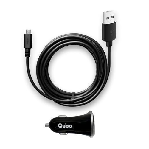 Image of Qubo Car Charger + 3.5 Meter Cable (Type-A to Micro USB) | for Dashcam Pro X | Single USB Output | Long-Length Power Supply | Durable Black PVC