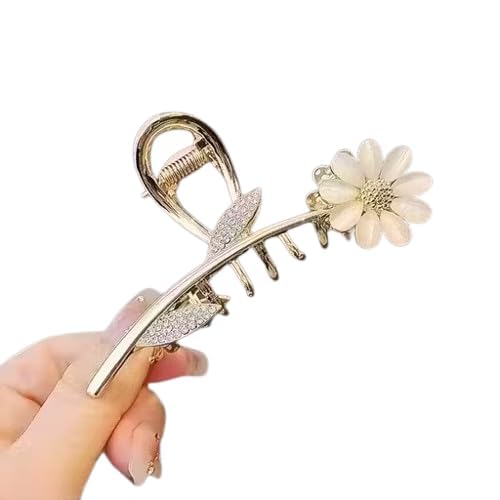 Trendsetter Daisy Flower Preety Metal Claw Hair Clip for Women & Girls – Stylish Daisy Design big Hair Claw for making updo & bun| Premium Hair Accessory Large Hair Clips Clutcher Flower Claw Clips for Thick & Thin Hair