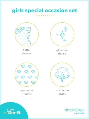 Simple Joys by Carter's Toddlers and Baby Girls' 2-Piece Special Occasion Dress and Cardigan Set3