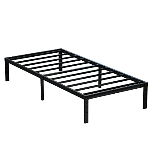 Maenizi 12 Inch Twin Bed Frame No Box Spring Needed, Heavy Duty Metal Platform Bed Frame Twin Size Support Up To 2500 Lbs, Easy Assembly, Noise Free, Black #TOP7