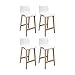 MOB-IN Tabourets de Bar Ilot Central H65cm Bois et Blanc Tanna | Lot de 4