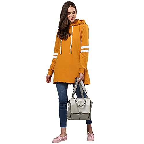 Image of PINACOLADA Women Solid Stylish A-Line Casual Winter Sweatshirts