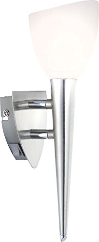 Wandleuchte mit Schalter Wandlampe Wand Fackel Wandstrahler Flurlampe Glas (Flurleuchte, Wohnzimmer Leuchte, Wandbeleuchtung, Schlafzimmerlampe, 29 x 12 cm, inkl. Leuchtmittel 33 Watt, warmweiß)