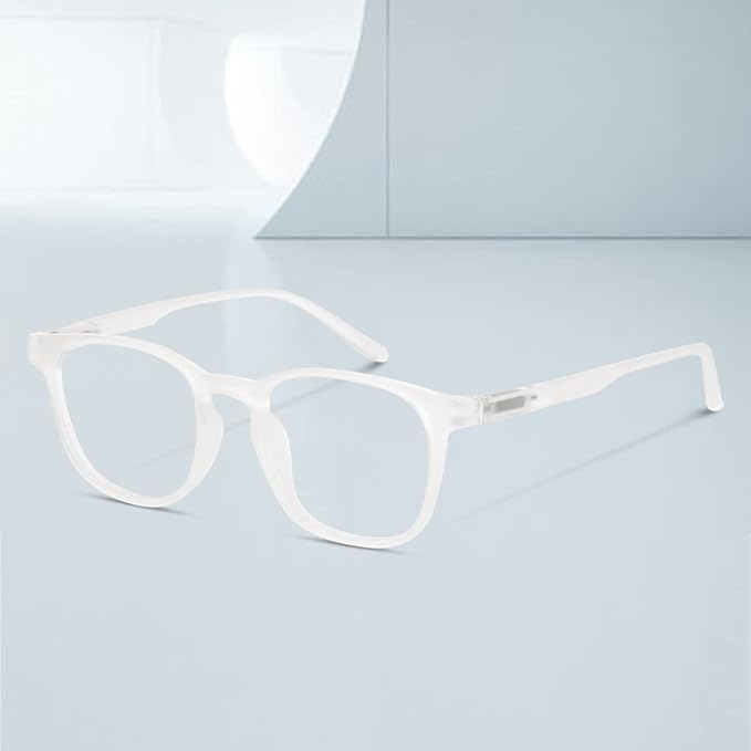Image of Zero Power Computer Glasses - Blue Light Blocking, UV Protection, Lightweight Medium Specs for Digital Screen Safety, Stylish Everyday Wear, Eye Comfort for All-Day Use.