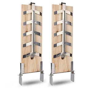 Bettizia Flammlachsbrett Räucherbrett 2er Set 5 Stufen einstellbar, mit Stabiler Edelstahl-Halterung, Einfache Handhabung, für Feuerschalen Cover