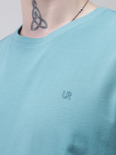 Image of TURMS Men's Casual Solid Round Neck T-Shirt, Odor Control, Stretchable & Breathable, Cotton Rich Fabric, Half Sleeve