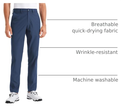 Image of CRZ YOGA All Day Comfy Golf Pants 28 inch /30 inch /32 inch /34 inch /36 inch | Decent Stretch, Wrinkle-Resistant, Casual, Slightly Tapered Leg, Flat Front, Pockets, Trousers for Men