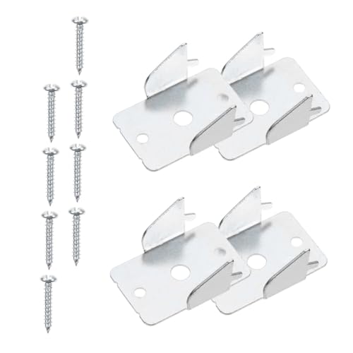 Cabilock 4Sets Iron Curtain Rod Brackets for Wall and Ceiling Mount Multi Functional Support for Single Double Bent Rods Easy Installation Hardware