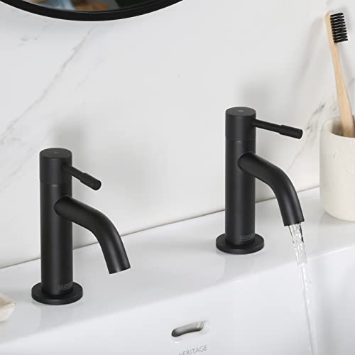 Bristan Mila Basin Pillar Taps Black (MI 1/2 BLK) - Image 2