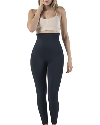UnsichtBra Shapewear Damen Bauchweg Leggings | High Waist Figurformende Shaping Hose | Anti Cellulite & Kompressionsleggings Schwarz (sw_2400)(XXL (52-58),Schwarz)
