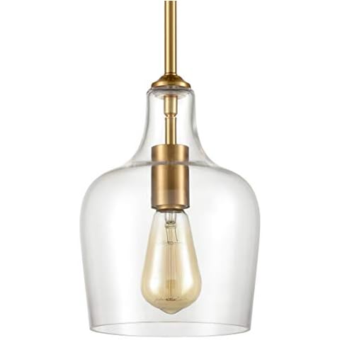 JEENKAE Brass Glass Pendant Light Cover